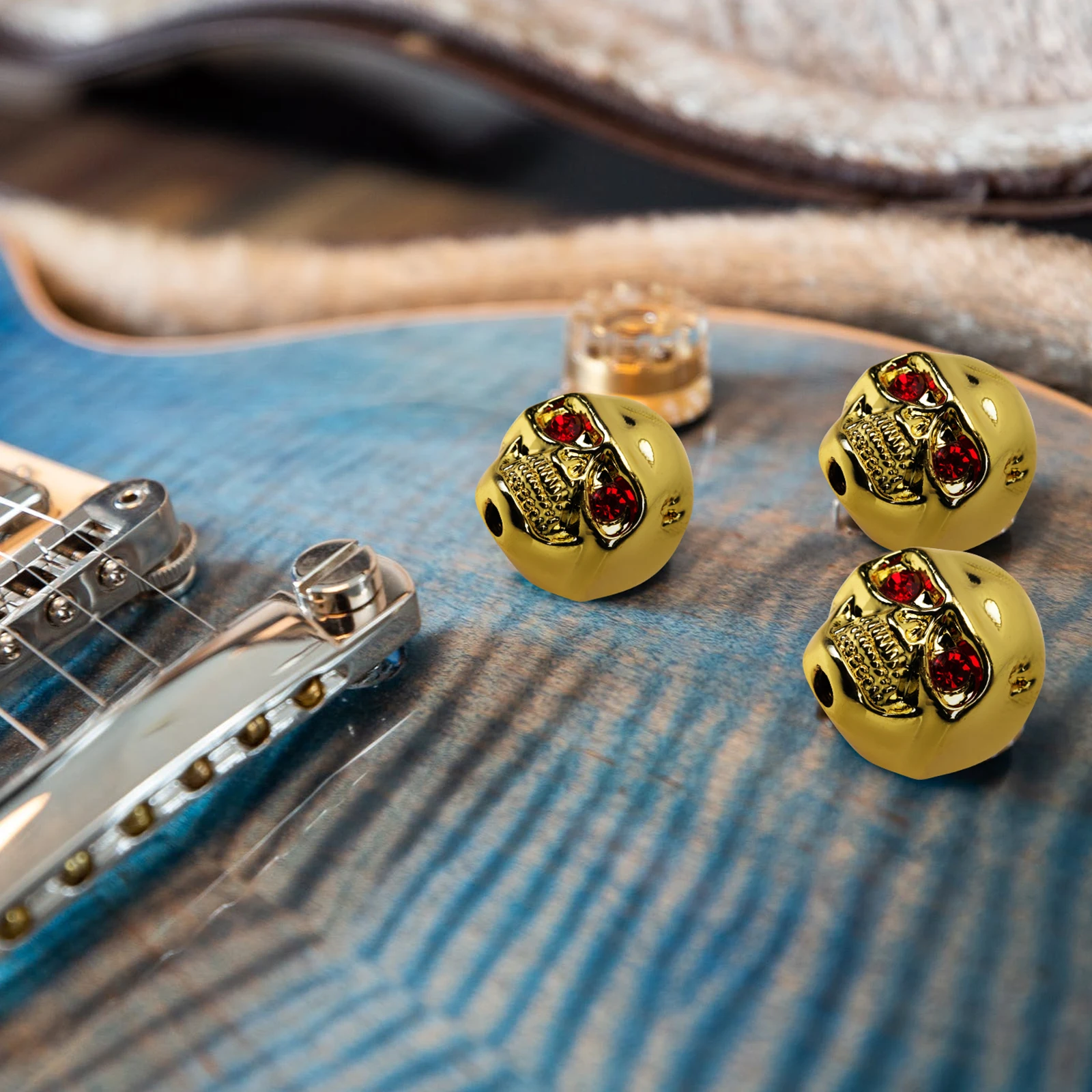 

Skull Design Guitar Volume Control Knob Metal Bass Amplifier Rotary Knob Head Replacement Parts for Electric Guitar Bass