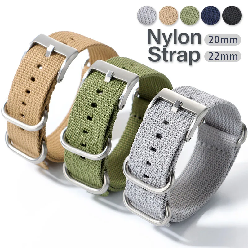 مضلع النايلون حزام (استيك) ساعة 20 مللي متر 22 مللي متر ل Seiko ل أوميغا سوار رشاقته قماش حزام المنسوجة الرياضة معصمه الفضة الأسود مشبك
