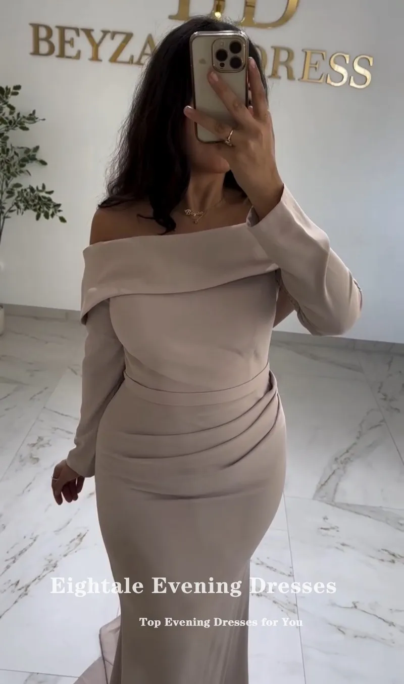 

Eightale свадебное платье в стиле бохо по индивидуальному заказу без бретелек с длинными рукавами белого цвета слоновой кости эластичное свадебное платье русалки Vestido De Noiva