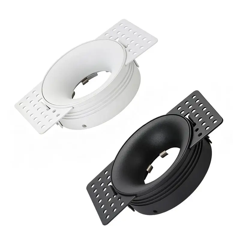 Frameless Recessed LED Ceiling Downlight Fitting GU10 MR16 Bulb Holder Round Spot Light Adjustable Frame