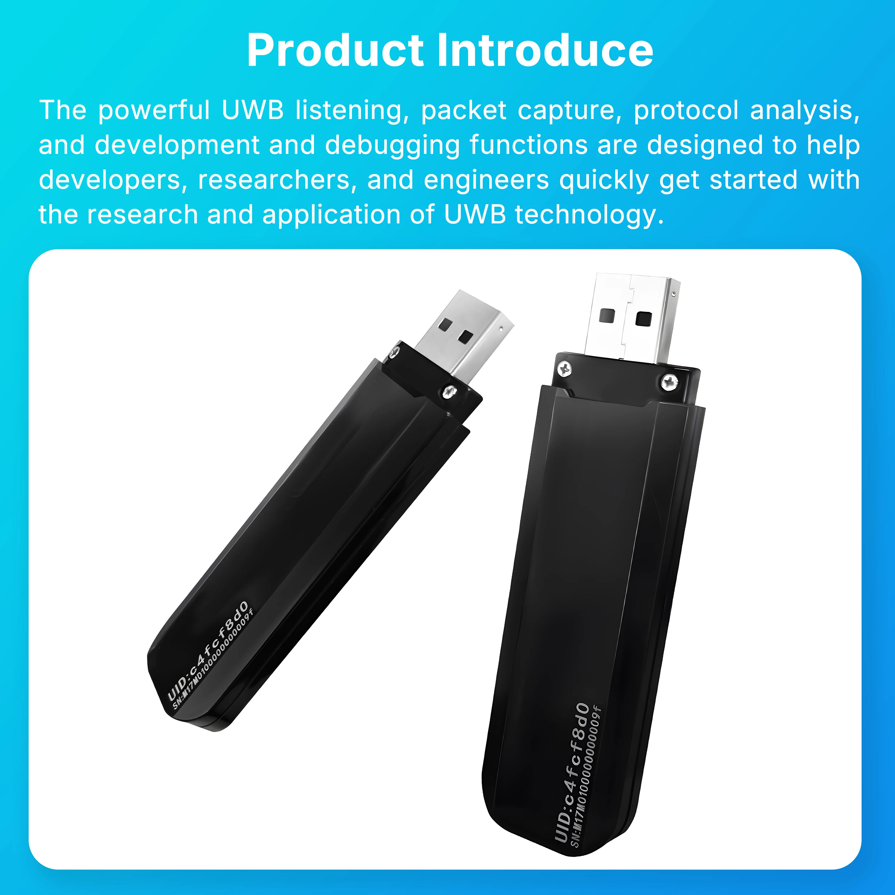 UWB ドングル スニファー UWB 超広帯域検出パケット グラバー スニファー プロトコル アナライザー