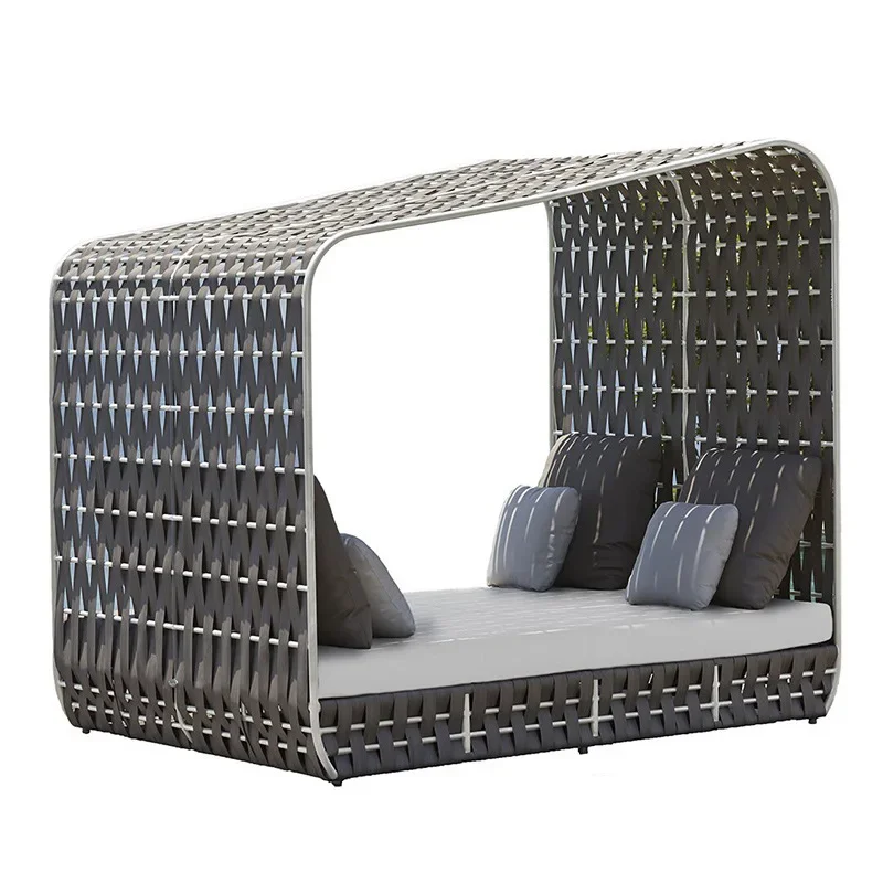 Outdoor sofa bed, seaside beach swimming pool large bed, personalized creative fashion lounge chair, sunshade terrace furniture