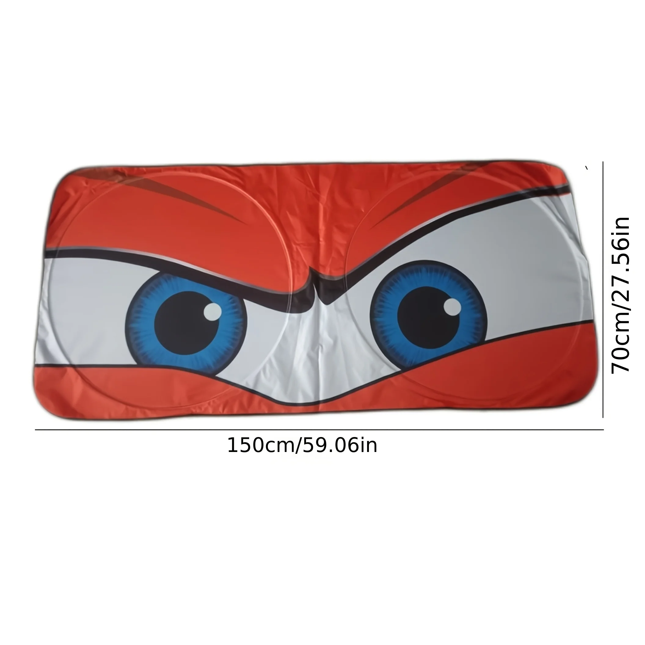 Automotive Sunshade With Fun Orange Pattern, Polyester Fiber, Roll-up Closure, UV Protection, Foldable Design For Vehicle Coolin