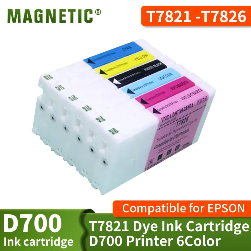 T7821-T7826 SL-D700 Compatible Ink Cartridge With Dye Ink For Epson SureLab D700 T7821 T7822 T7823 T7824 T7825 T7826