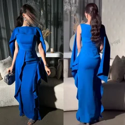 Blue Elegant Party Dresses 2024 for Wedding Dresses for Formal Occasions Round Neck Robe De Soiree Femmes Sleeveless Gala Dress