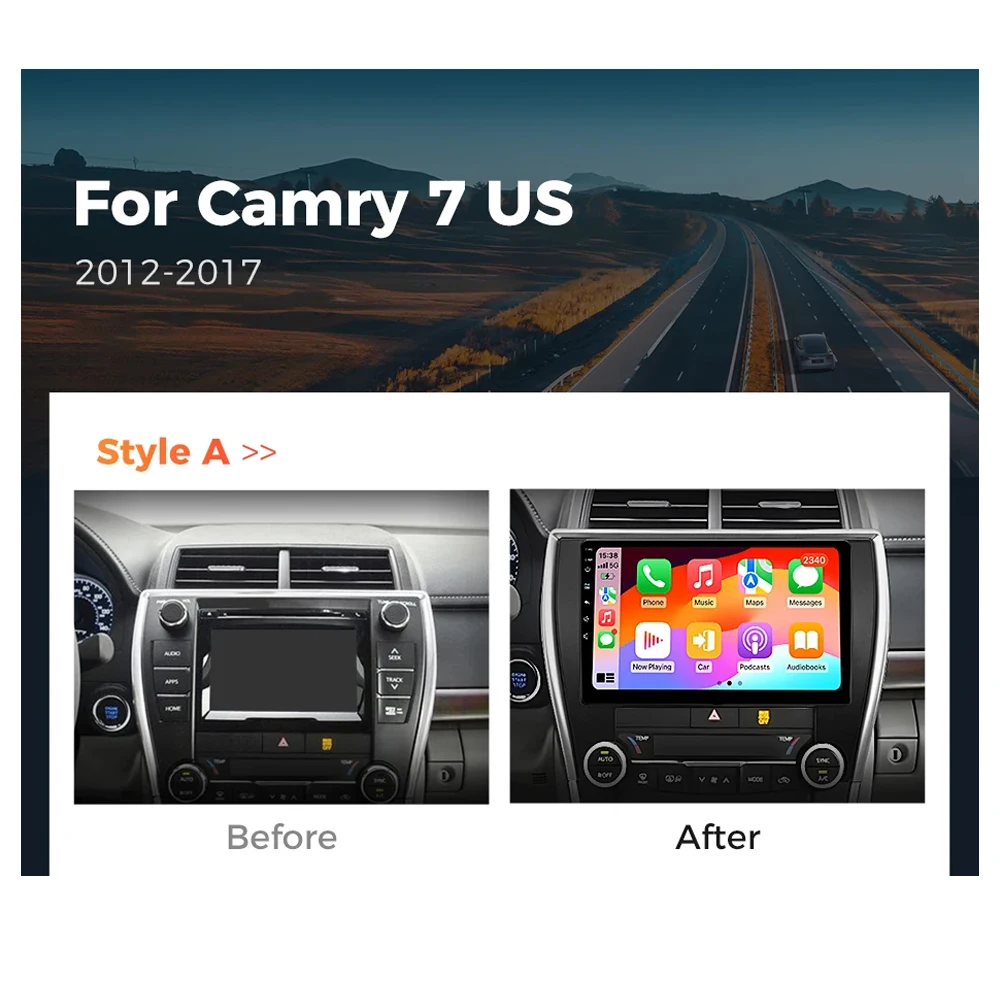 For Toyota Camry 7 XV50 XV55 US Version 2012-2017 Android 16 Car Radio Multimedia Player Android Auto Carplay Head Unit Navigati