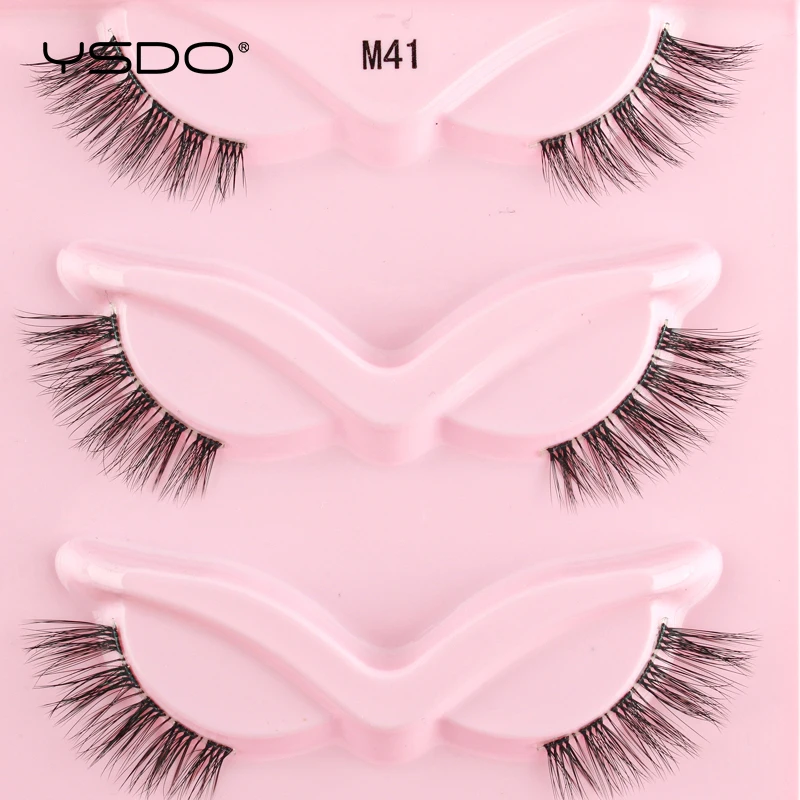 YSDO 5 paia di ciglia sfuse in visone finto Maquiagem 3D naturali per ciglia ​ Estensione Trucco Soffici Ciglia di visone Ciglia Cilios