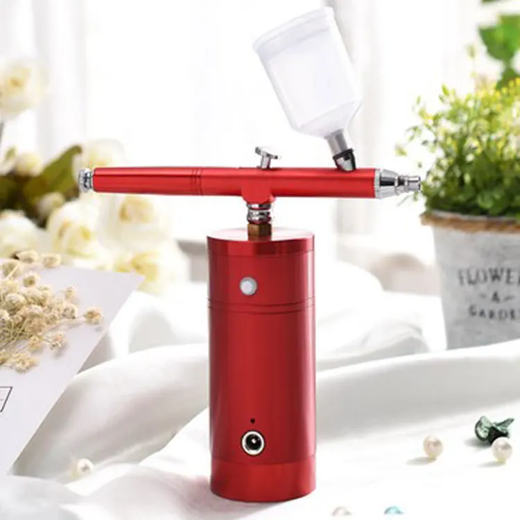Rechargeable Wireless Gravity-Feed Airbrush Kit ABS Material Body Paint Cake Airbrush Set with Airbrush Compressor for Artists