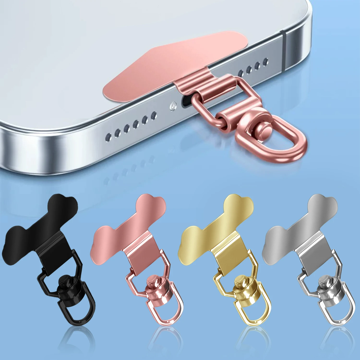 360° Rotation Metal Phone Tether Tab Mini Phones Safety Connecter Piece Patch Universal Cellphone Lanyard Pad Gasket Clip