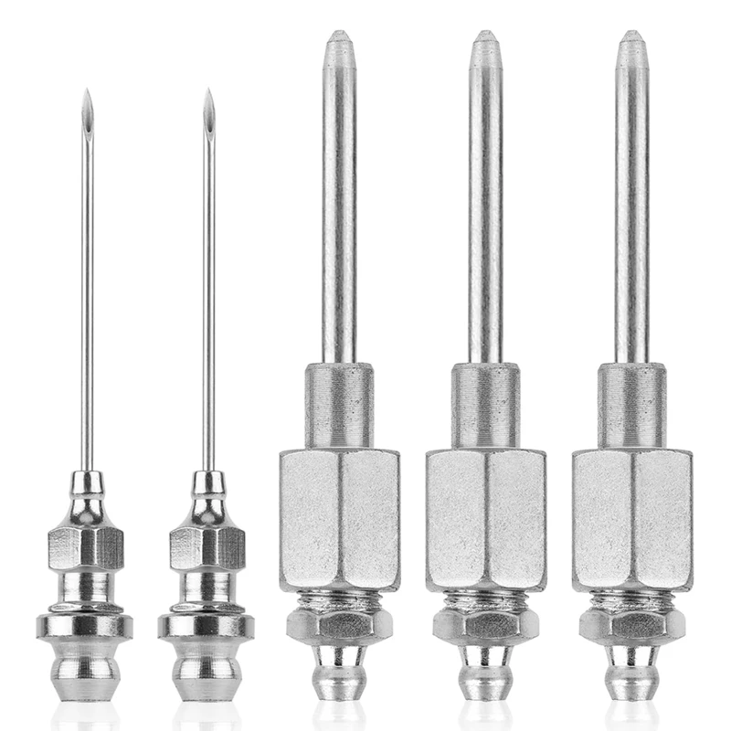 

ABMR-5Pcs Grease-Gun Needle Nozzle Kit,3 Grease-Gun Needle Dispensers&2 Injector Needles,Greasegun Tip Adapter Fitting Tool