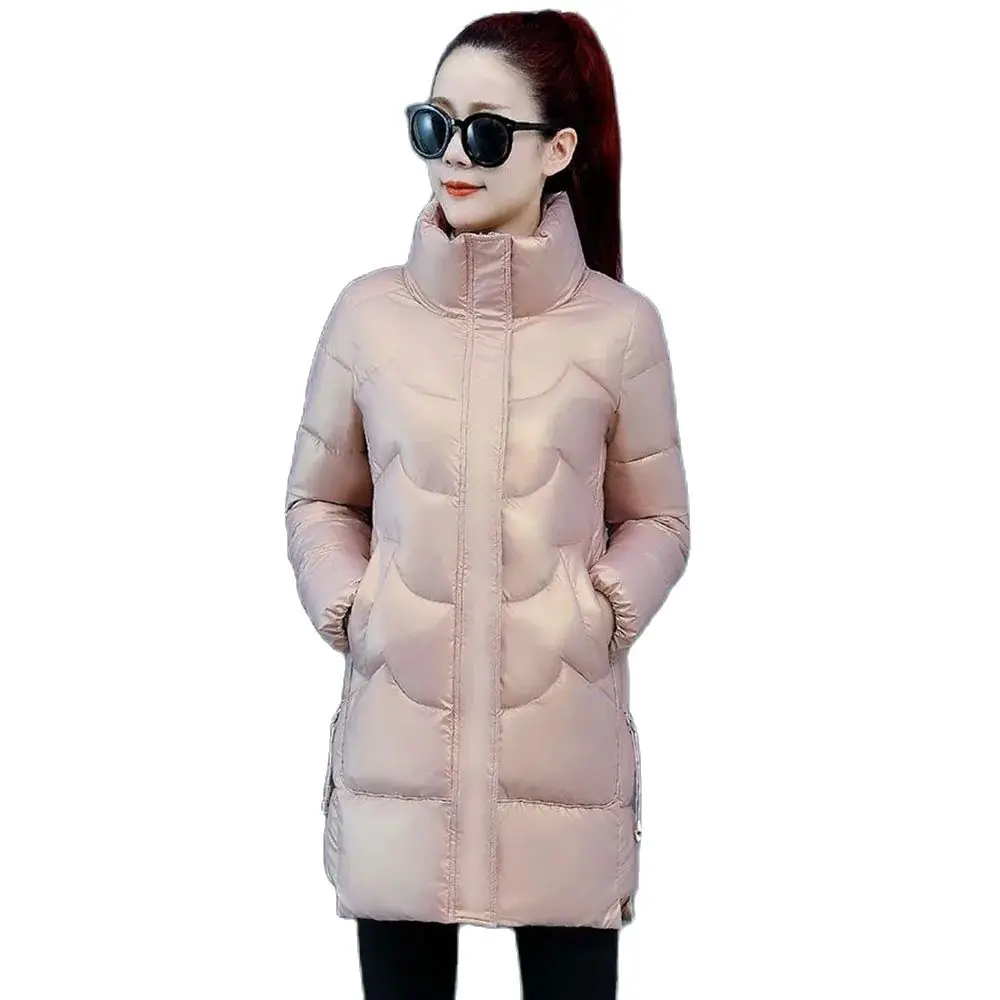 

Bright Down Cotton-padded Lacket Women's Winter Western-style Cotton-padded Women's Long Style Korean Loose Fashion Coat Tide。