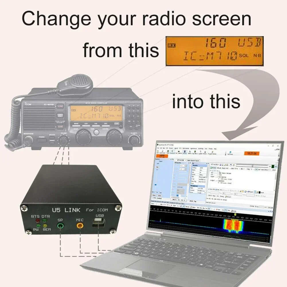 U5 Link For ICOM Radio Connector DIN13 DIN8 Data Cable Professional Wave Soldering Reliable Connection Easy to Use