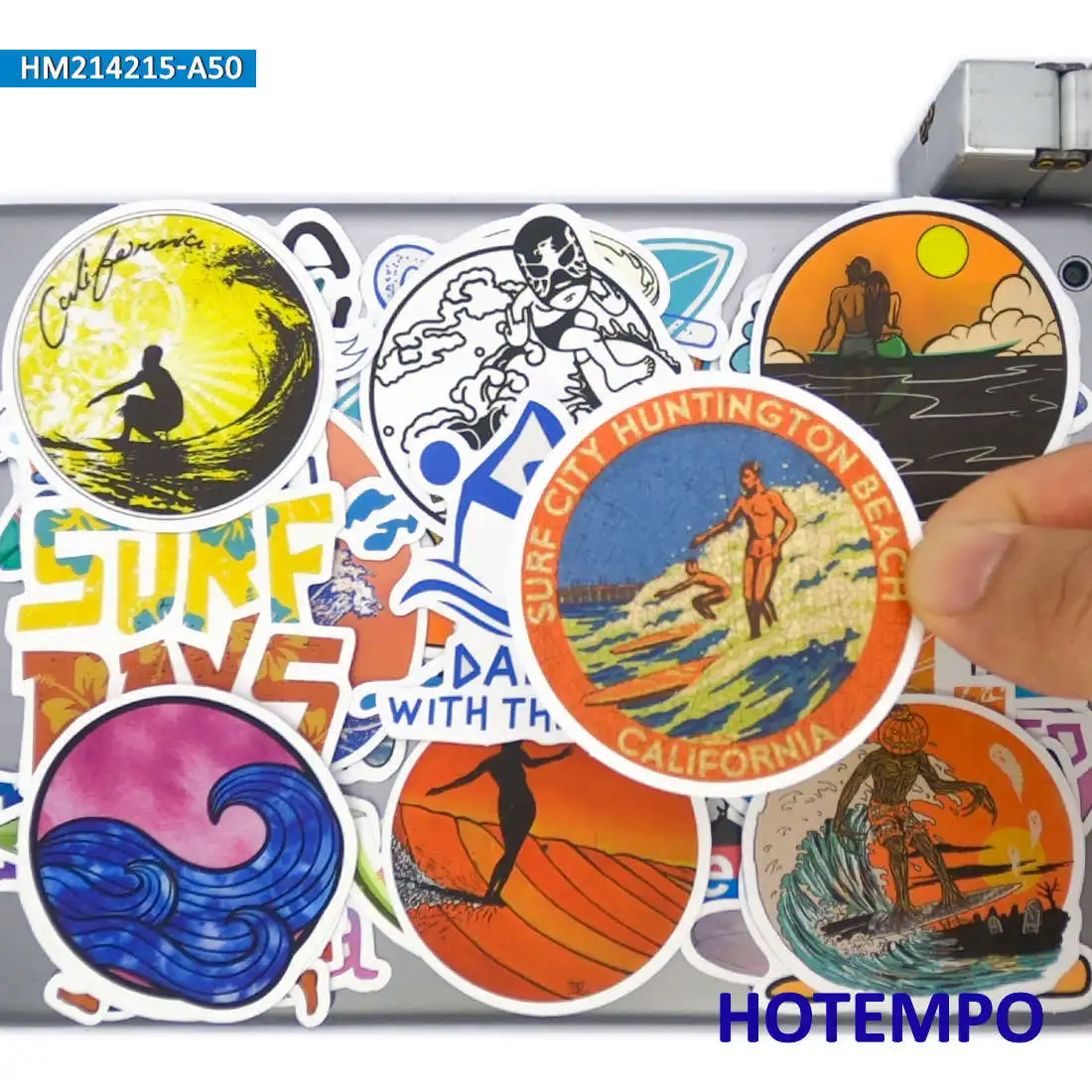 20/30/50PCS Surf Stickers Outdoor Travel Sunshine Beach Ocean Funny Decals for Phone Laptop Motorcycle Car Bike Luggage Sticker