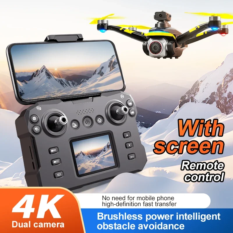 New K15 Max Drone Remote Control With Screen Brushless Long Endurance Obstacle Avoidance 4K HD Camer Aerial Photography Dron Toy