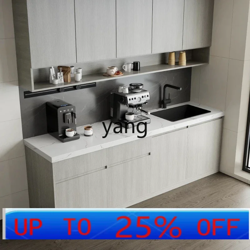 

LHwater bar integrated cabinet marble island counter dining side cabinet coffee tea cabinet display stand