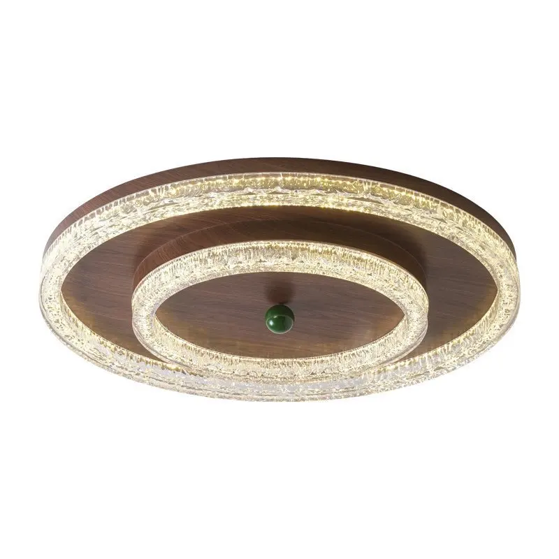Eye protection walnut color bedroom ceiling light full spectrum study round new Chinese style master bedroom