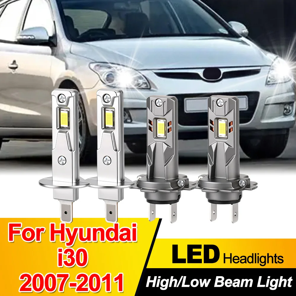 H1 H7 High Low Beam LED Headlight Bulb 6000K White Light For Hyundai I30 2007 2008 2009 2010 2011 Headlights High Bright Bulb