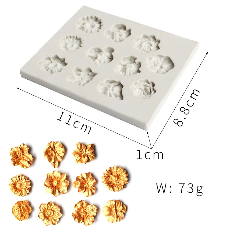 Chrysanthemum Fondant Silicone Cake Mold Rose Cupcake Jelly Candy Chocolate Decoration Baking Tools Mold Resin Kitchenware