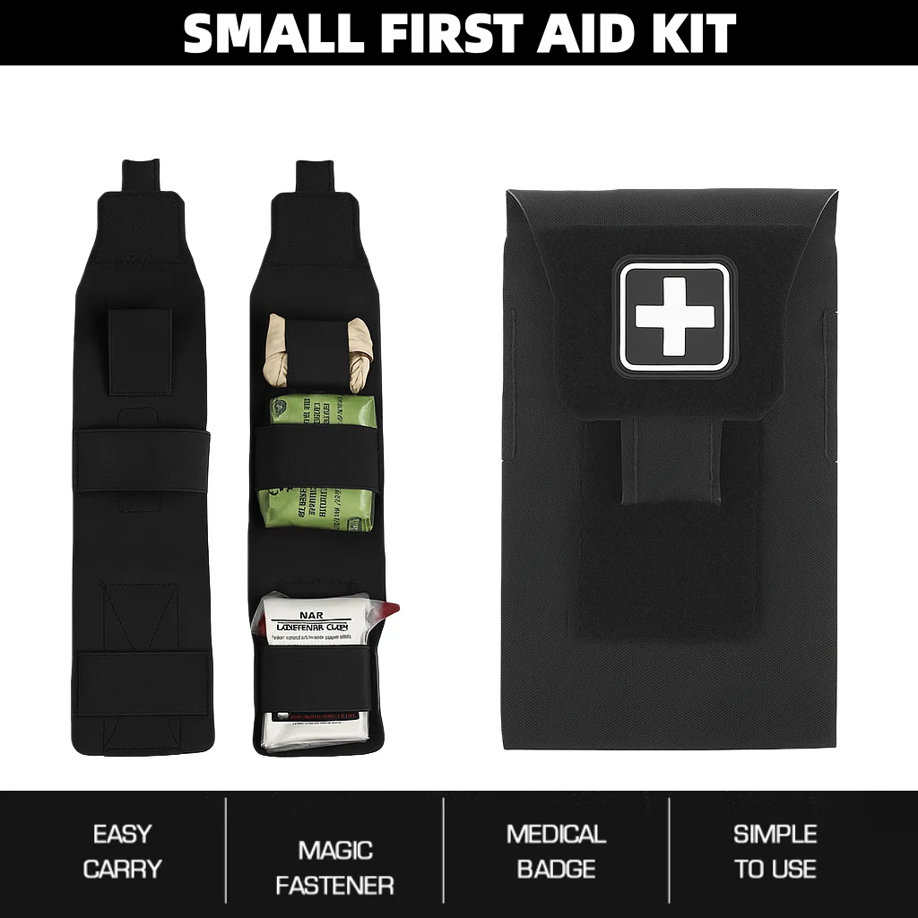 Small Trauma Pouch  Compact Empty EDC First Aid Storage Bag Portable Stop Bleeding Gear Organizer for Supplies & Surviva