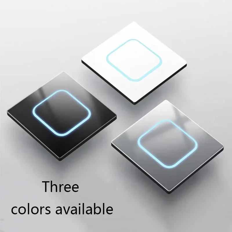Tempered Glass Panel Wall Button Switch 1/2/3/4 Inputs Light Switch, International Universal LED Indicator, Reset Point, On/Off