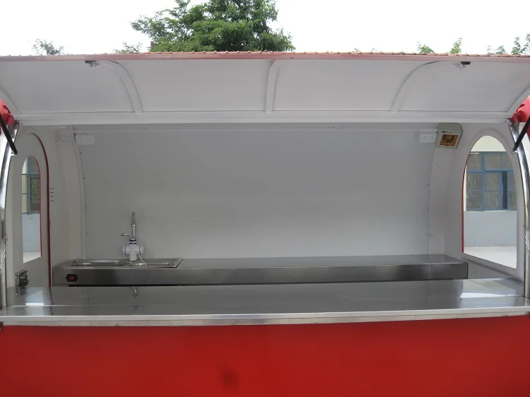 KN-280B carrelli per alimenti mobili/rimorchio/camion per gelati/carrelli per snack in vendita tavolo in acciaio inossidabile con spedizione gratuita via mare