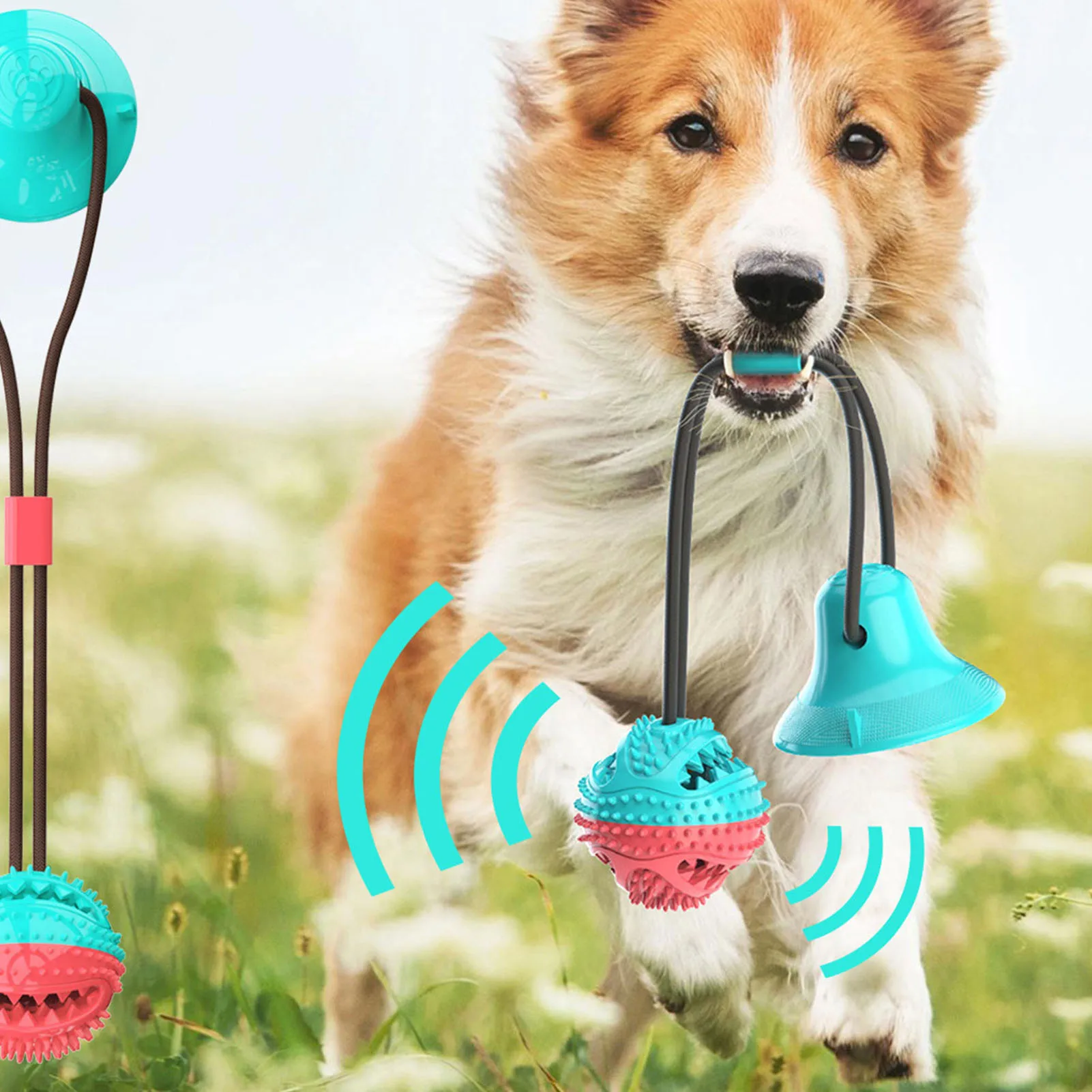 Dog Toy For Agaressive Chewers Mentally Stimulating Tug Of War Training Toy Suction Cup Food Dispensing Ball For Boredom