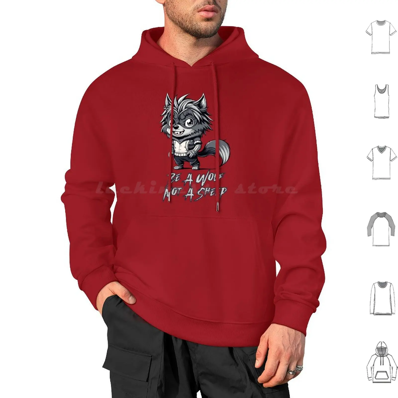 Be A Wolf-Sudadera con capucha de algodón de manga larga, paquete de lobo rebelde, animales salvajes, ilustración de lobo