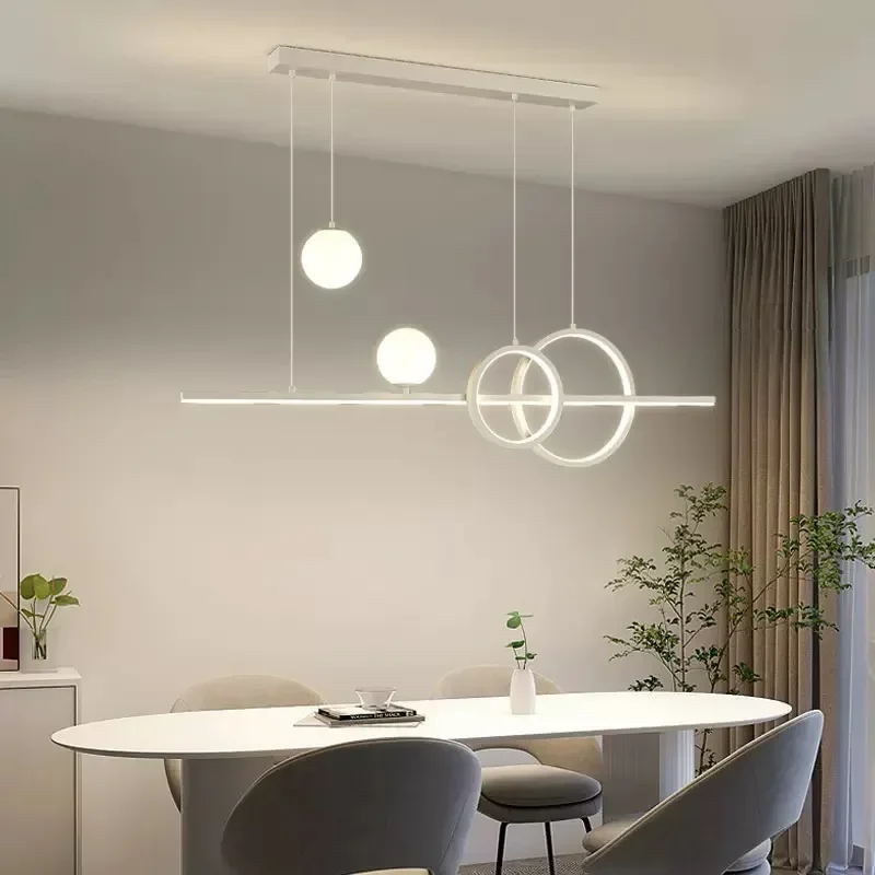 Restaurant Chandelier Simple Modern Creative Minimalist White Cream Style 2023 Bar Front Desk Dining