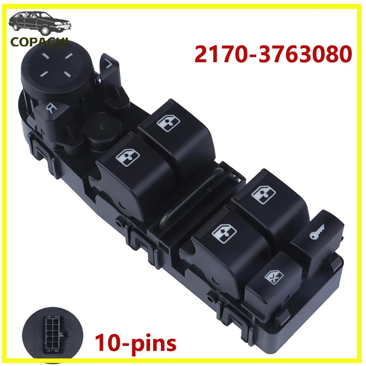 

1Pc Power Window Switch Control Switch Button For LADA0109 VAZ Priora 2170 2171 2172 2170-3763080 Car Interior Accessories
