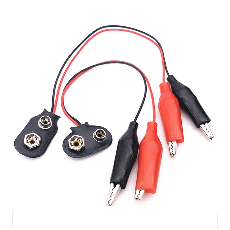5 PCS 9V Battery Power Connector Snap Clip Adapter 2 Wired Cable Connection Buckle Battery Holder Socket Plug with Alligator