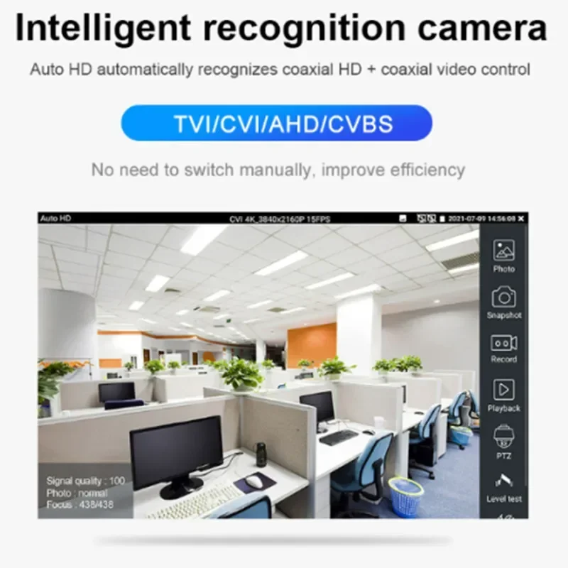 Portable 8K CCTV IPC Tester Monitor 8MP AHD CVI TVI Analog H.265 IP Camera Test WIFI UTP Cable Test