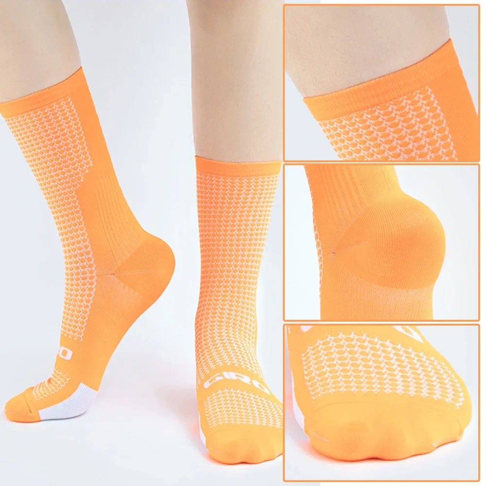 Men Women Cycling Socks Professional Competition Sport Riding Socks Breathable Mesh Basketball Badminton Racing Socks