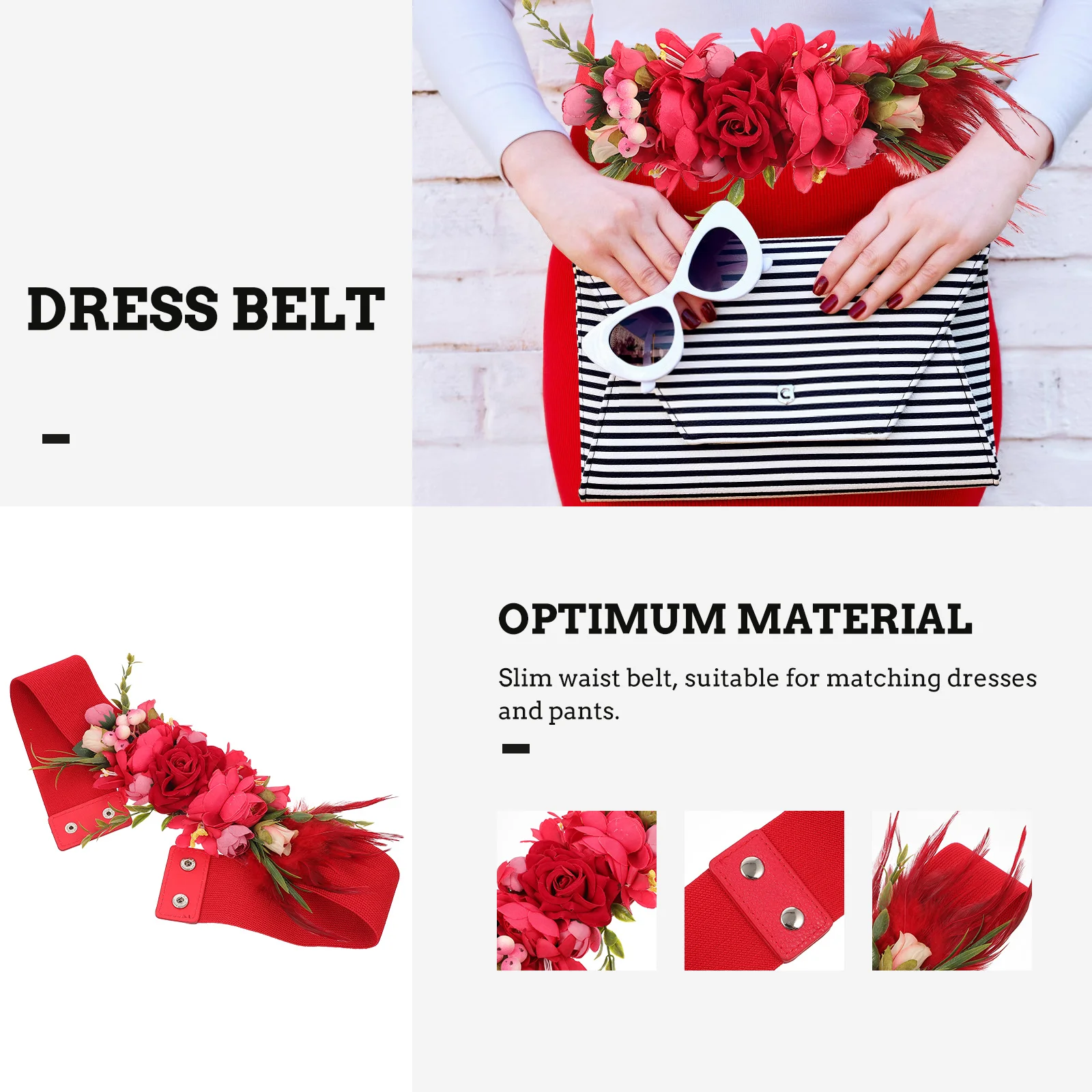 

1pcs Soft Fabric Floral Waist Band For Women Wedding Bride Ornament Rose Waistband Bridal Clothing Accessory Fashion Belt