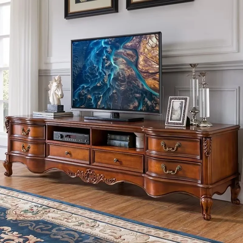 Wooden Luxury Tv Cabinet Living Room Retro Standing Cabinet Entertainment Center Meuble Tv Avec Rangement House Furniture