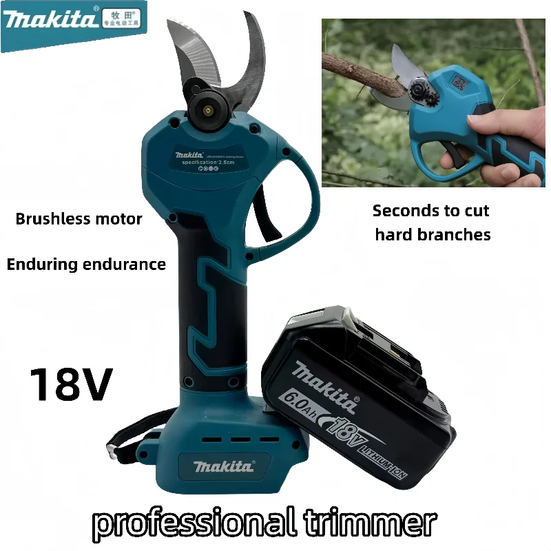 Makita 18V Original Brushless Electric Pruning Shears Garden, Tool Branche Cutter Cordless Electric Garden Scissors Fruit Tree