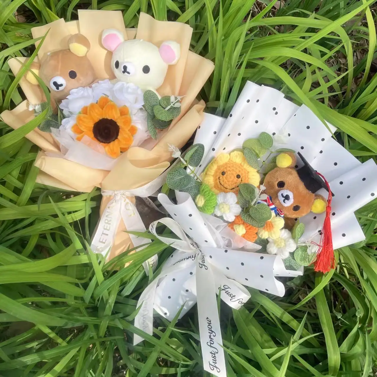 New Anime Rilakkuma Plush Dolls Stuffed Animals Handmade Bouquets Christmas Valentine Graduation Birthday Gifts