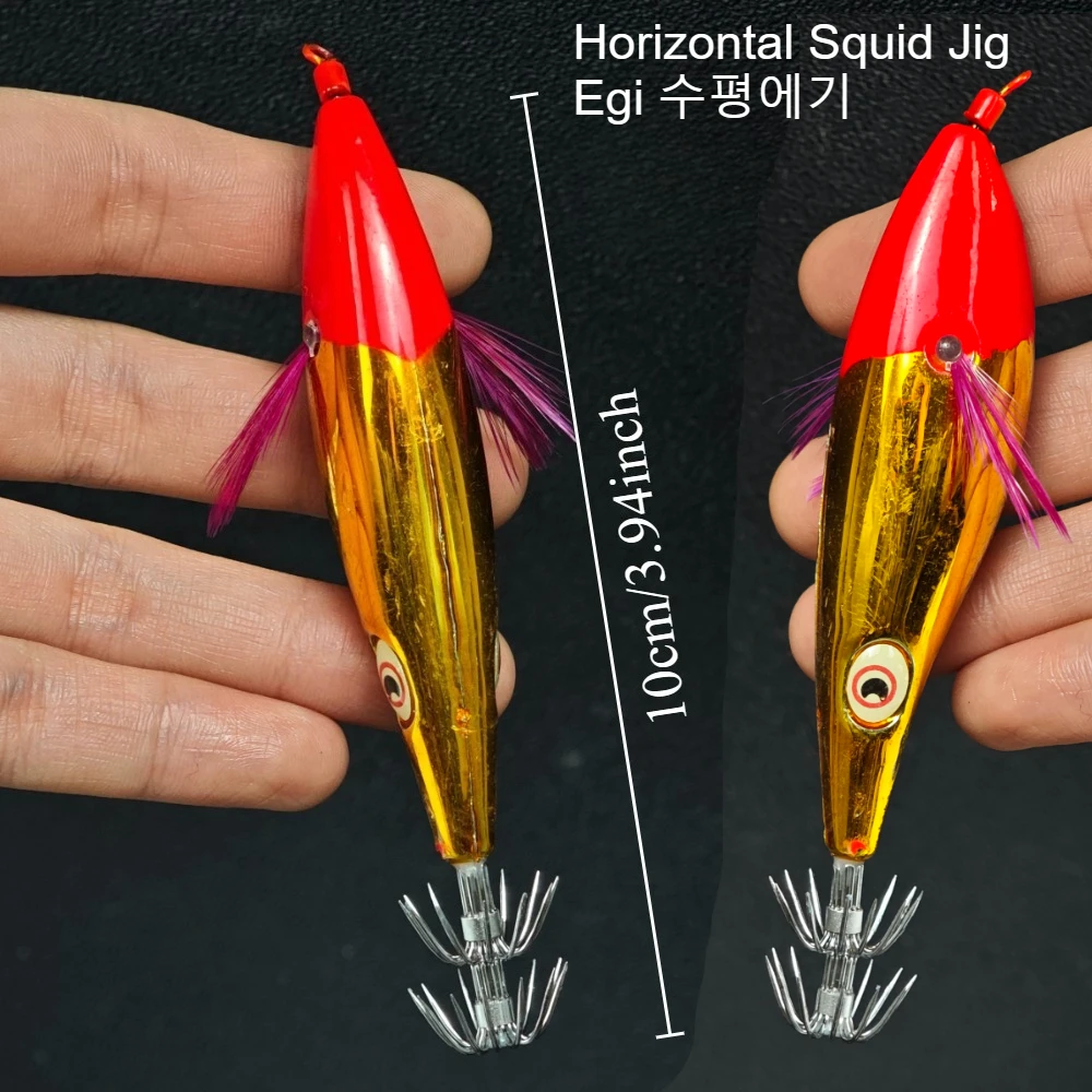 14pcs/box 10cm Glow Horizontal Squid Jig Horizontal Egi Set Saltwater Cuttlefish UV Shrimp Octopus Bait Real Shrimp Fishing Lure view 5
