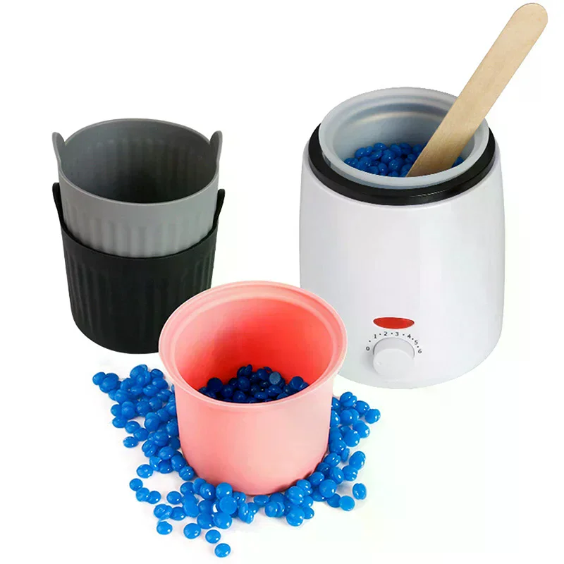 Hair Wax Warmer Heat-resisting Replacement Silicone Bowls Removal With Stirring Stick Non-stick Pan Beauty