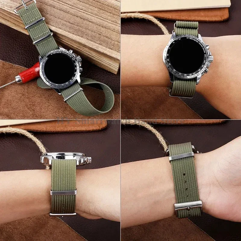 20mm 22mm Military Nylon Watch Band for Seiko Canvas Wrist Band for Rolex Belt Men Women Sport Strap Fabric Bracelet Replacement