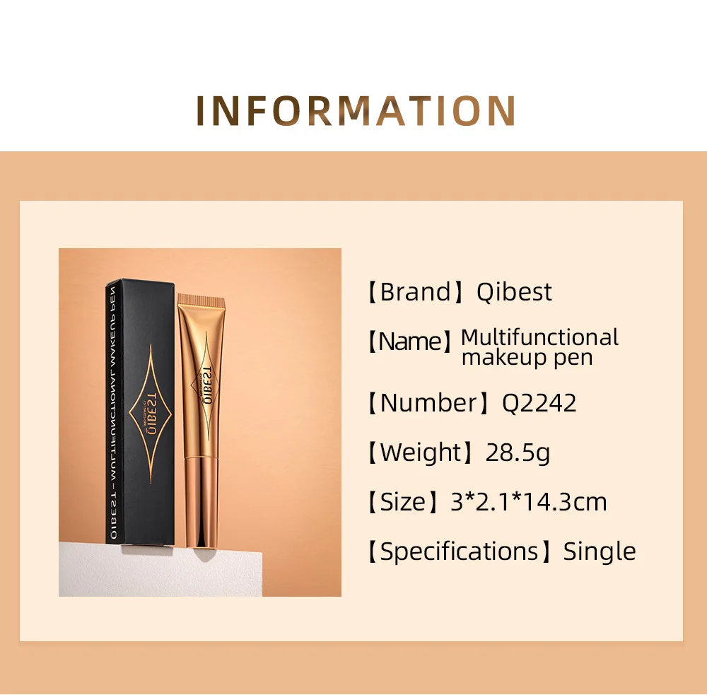 QIBEST Multifunktionaler Make-up-Stift, Rouge, Hochglanz-Reparaturstift, perlmuttartig, feiner Glitzer, matt, hellt das Gesichts-Make-up auf natürliche Weise auf