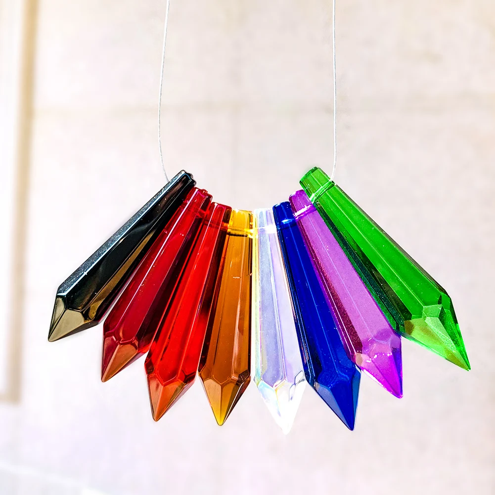 unico pontudo prisma hexagonal colunar aurora cristal cintilante streamer suncatcher lustre de teto parte decoracao da arvore de natal 5pc 01