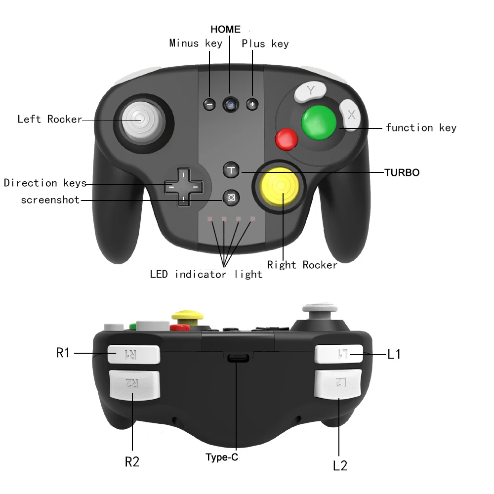 وحدة تحكم لاسلكية غمبد لنينتندو سويتش برو PC تصميم جيروسكوبي مدمج قبضة محمولة اهتزاز محرك مزدوج مع NFC