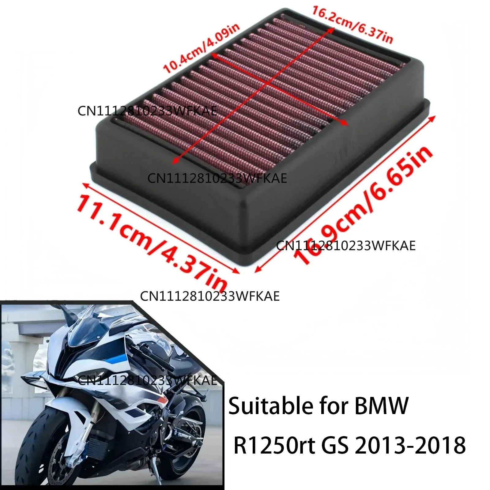 Motorcycle High Density Air Filter for R1200GS R1200RT R1200R R1200RS R1250GS R1250R R1250RS R1250RT R1250 GS Adventure 1254