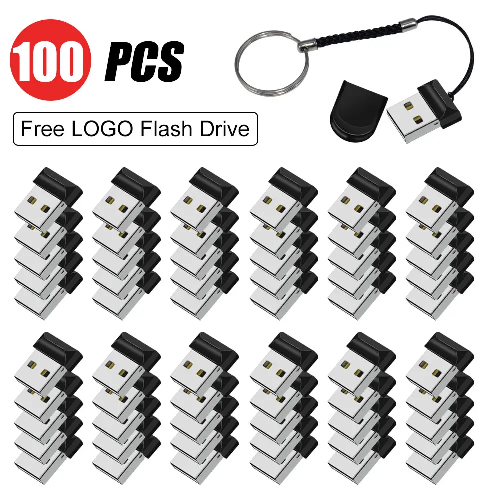 100pcs/lot Real Capacity Super Slim Mini USB 2.0 Flash Drive Pen Drive 64GB 32GB 16GB 8GB 4GB black thumb Pendrive Usb Free Logo