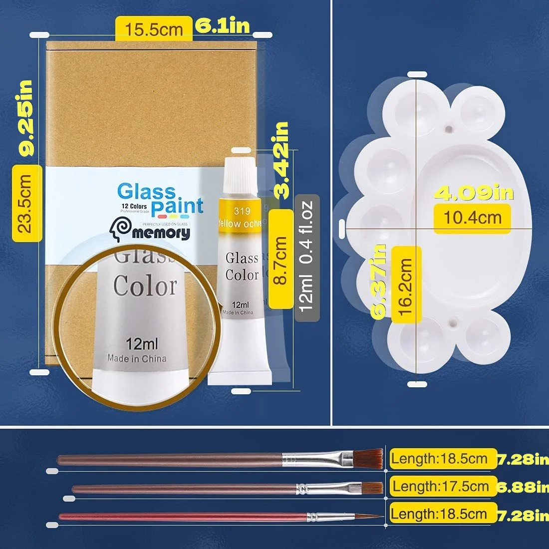 Glass & Fabric Paint Set, Acrylic Art Supplies for Canvas, Wood, Bottle & T-Shirt Painting – Ideal for Students, Hobbyists & DIY