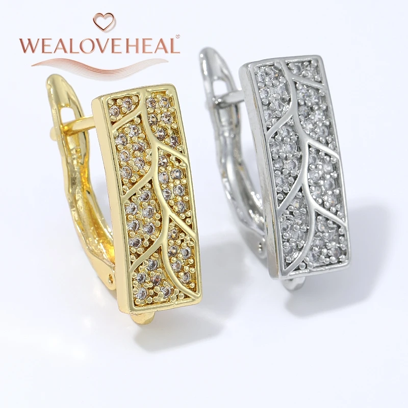 schmuckherstellung zubehör, 1 Paar 18K vergoldete Messing-Ohrringhaken mit rechteckigem Ast-Design, Mikro-Pavé-Zirkonia und offenem Öhrchen für DIY-Schmuckherstellung – Detail 16