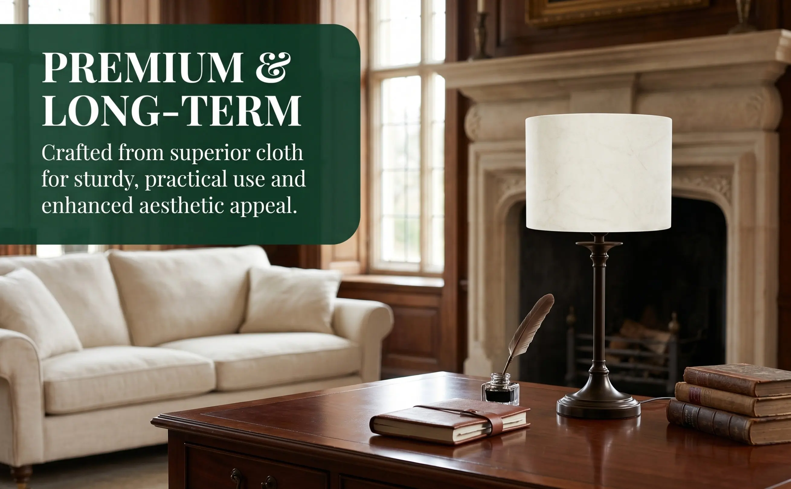 1Pcs Premium Oval Cloth Lampshade Stylish Table Lamp Cover Functional Bedside Light Shade Natural Diffused Room