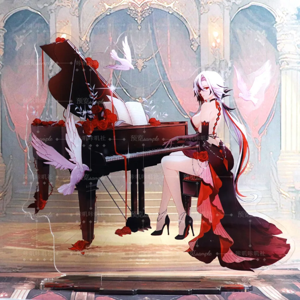 

Game Genshin Impact Arlecchino The Knave Acrylic Stand Figure Model Plate Cosplay Anime Badge Laser Ticket Tabletop Decoration