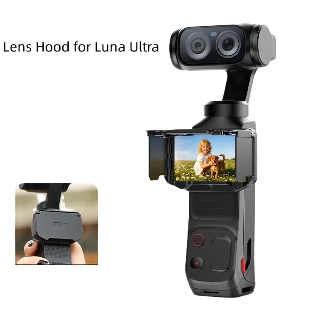 Aluminum Alloy Screen Sun Hood Anti-Glare Visor for Insta360 Luna Ultra Pocket Gimbal Camera Screen Shade Cover