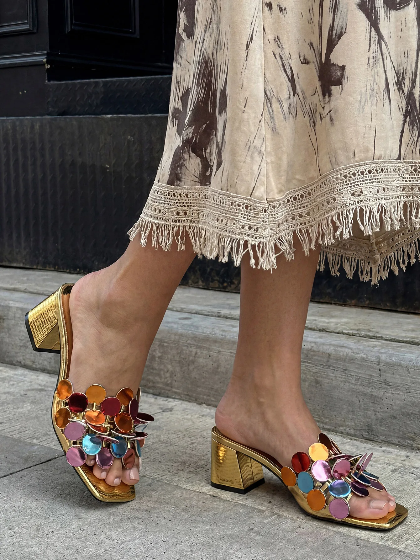 Summer Women Shoes Fashion Slipper Patent Leather High Heel Sandals Girl Beautiful Slides image 5